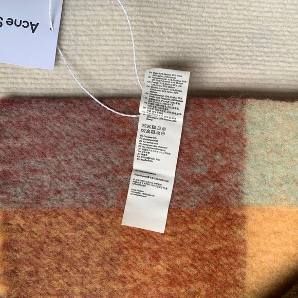 Acne Studios Checked Fringe Scarf - Picture 5 of 5